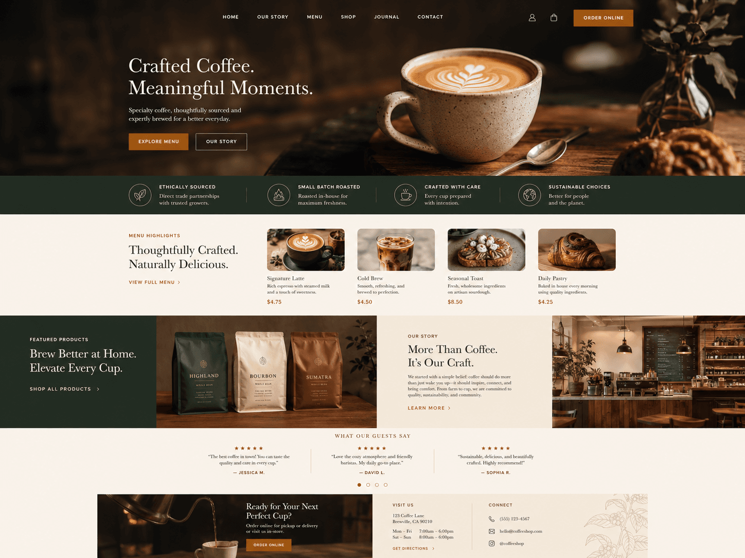 Site para cafeteria artesanal
